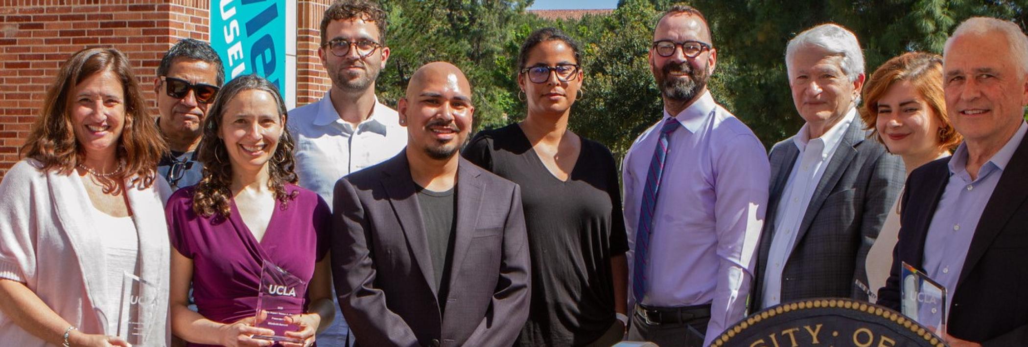 Chancellor Gene Block with Public Impact Research Awards 2022 Awardees