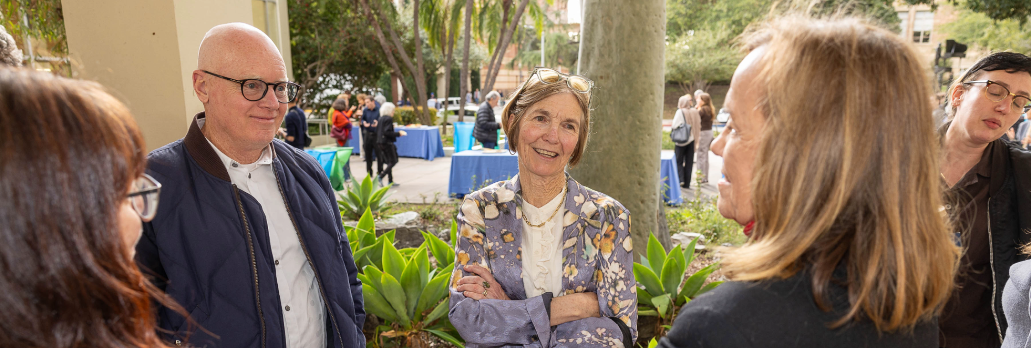 Professor Dana Cuff with guests at 135th Faculty Research Lecture