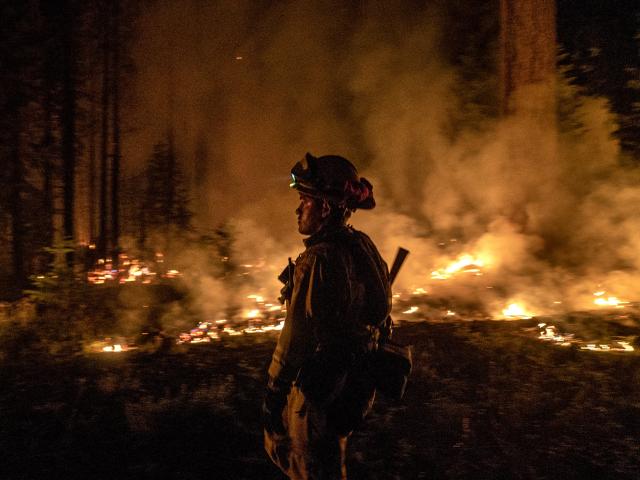Firefighter at wildfire in California Cecilio Ricardo Forest Service