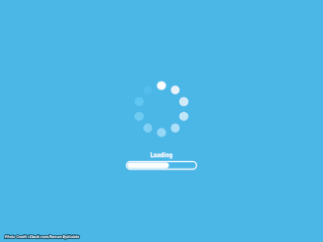 Illustration of a computer loading screen.