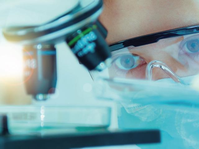 Researcher in a UCLA laboratory